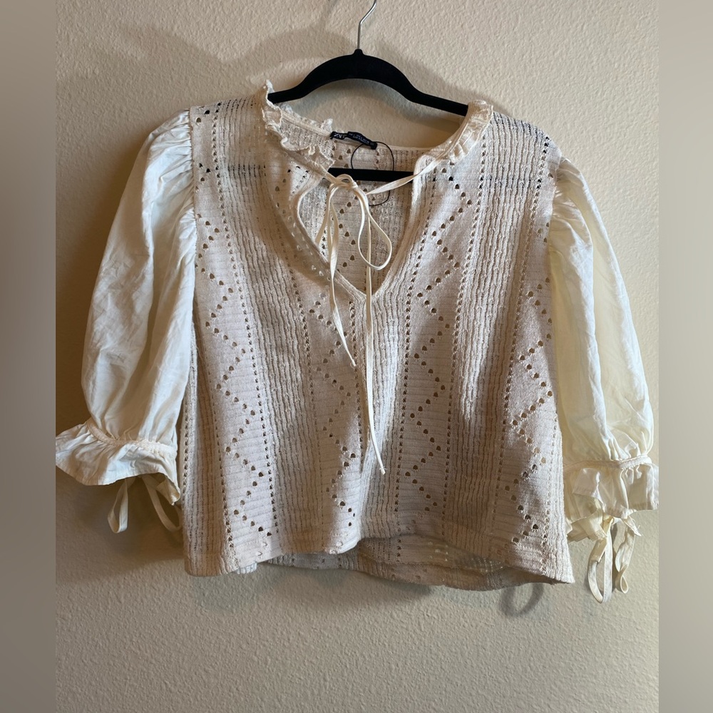 Zara ballon sleeve top